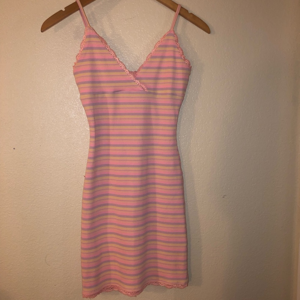 Tiger Mist pink striped dress